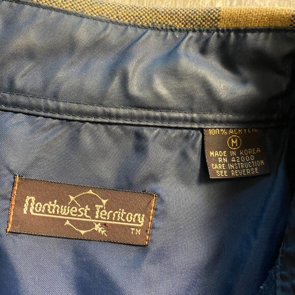 Northwest Territory Men's Flannel Button Down Shirt Size Medium Blue Plaid - Picture 2 of 5